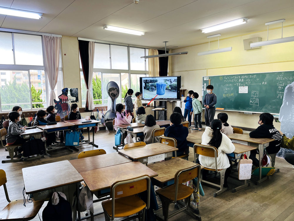 見初小3年　彫刻設置体験（紹介）